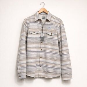 Soft Cozy Striped Button-Up Shirt Jacket